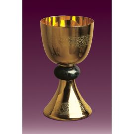 Kielich z marmurem włoskim  w nodusie, zdobiony grawerunkiem lub bez graweruh: 17,5 cm - KIELICHY MSZALNE