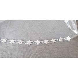 Welona na monstrancje 120 cm - srebrne kwiatki - zdjęcie 2 - Welona na monstrancje 120 cm - srebrne kwiatki