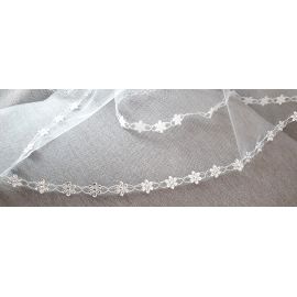Welona na monstrancje 120 cm - srebrne kwiatki - zdjęcie 3 - Welona na monstrancje 120 cm - srebrne kwiatki