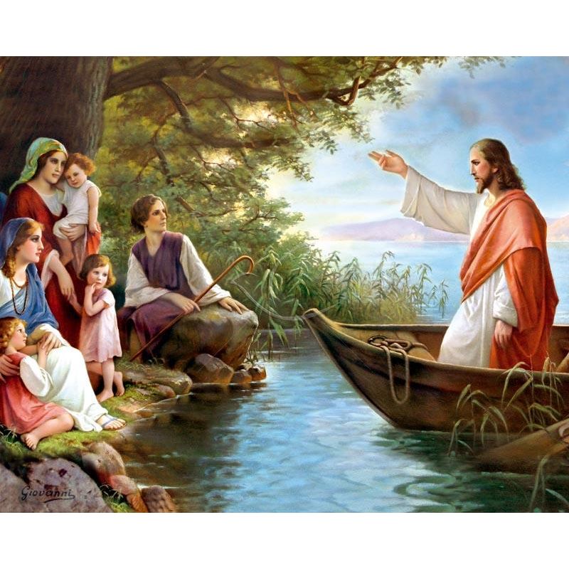 Obrazek 20x25 - Jezus na łodzi - Obrazek 20x25 - Jezus na łodzi
