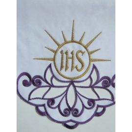 Obrus ołtarzowy haftowany - IHS (59) - OBRUSY OŁTARZOWE