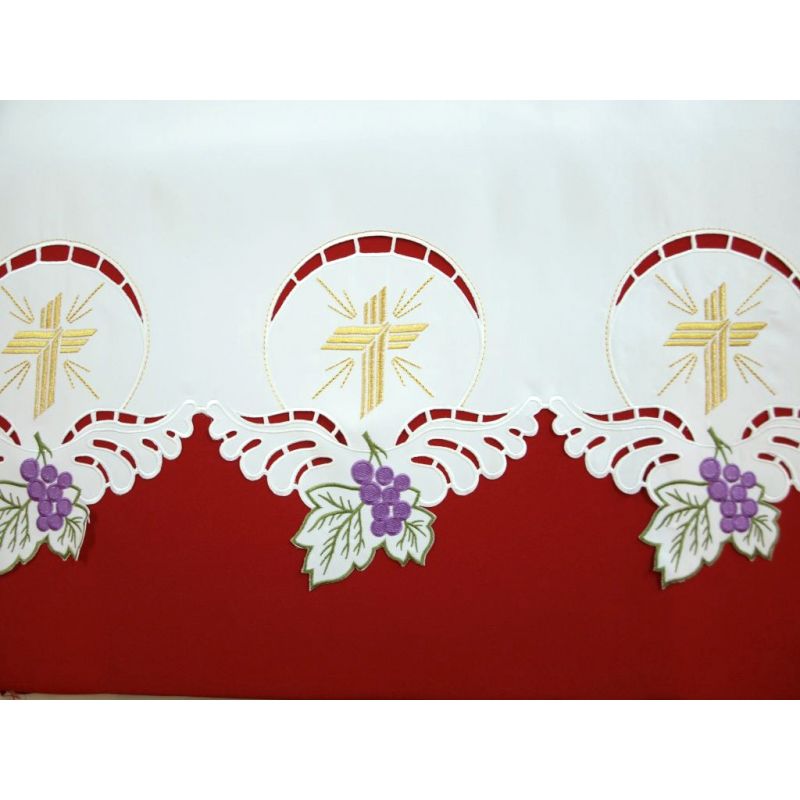 Obrus ołtarzowy haftowany - wzór eucharystyczny (105) - Obrus ołtarzowy haftowany - wzór eucharystyczny (105)
