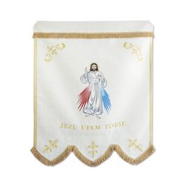 Chorągiew haftowana "Jezu ufam Tobie" - zdjęcie 2 - Chorągiew haftowana "Jezu ufam Tobie"