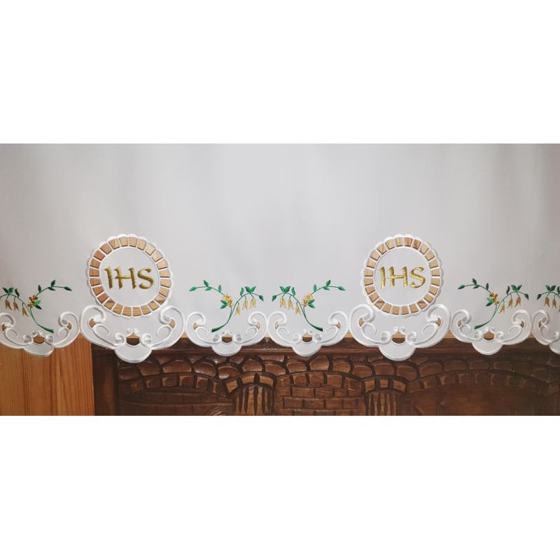 Obrus ołtarzowy haftowany - wzór eucharystyczny (173) - Obrus ołtarzowy haftowany - wzór eucharystyczny (173)