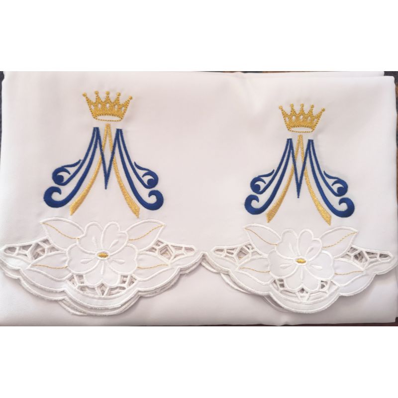 Obrus ołtarzowy haftowany - wzór Maryjny (53) - Obrus ołtarzowy haftowany - wzór Maryjny (53)