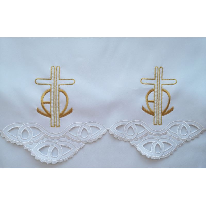Obrus ołtarzowy haftowany - wzór eucharystyczny (180) - Obrus ołtarzowy haftowany - wzór eucharystyczny (180)
