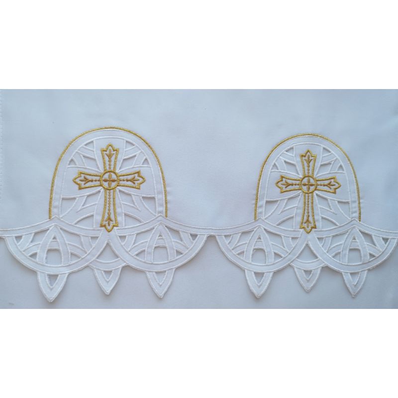 Obrus ołtarzowy haftowany - wzór eucharystyczny (181) - Obrus ołtarzowy haftowany - wzór eucharystyczny (181)