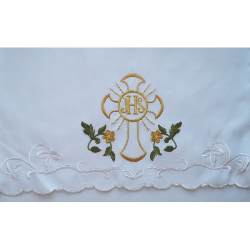 Obrus ołtarzowy haftowany - wzór eucharystyczny (183) - Obrus ołtarzowy haftowany - wzór eucharystyczny (183)