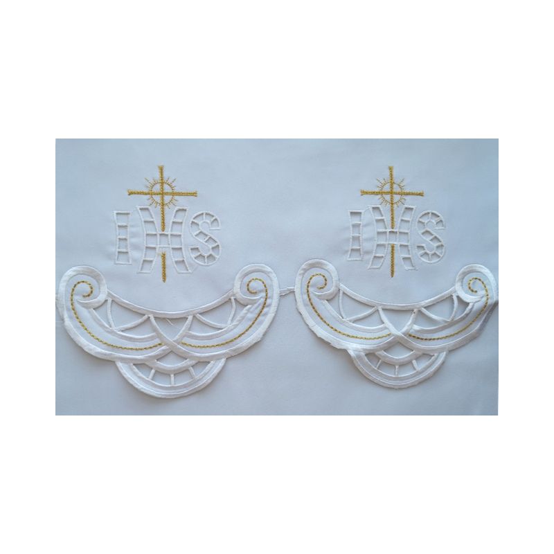 Obrus ołtarzowy haftowany - wzór eucharystyczny (185) - Obrus ołtarzowy haftowany - wzór eucharystyczny (185)