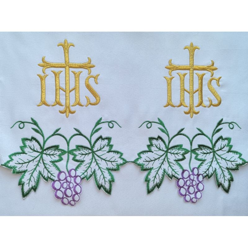 Obrus ołtarzowy haftowany - wzór eucharystyczny (189) - Obrus ołtarzowy haftowany - wzór eucharystyczny (189)
