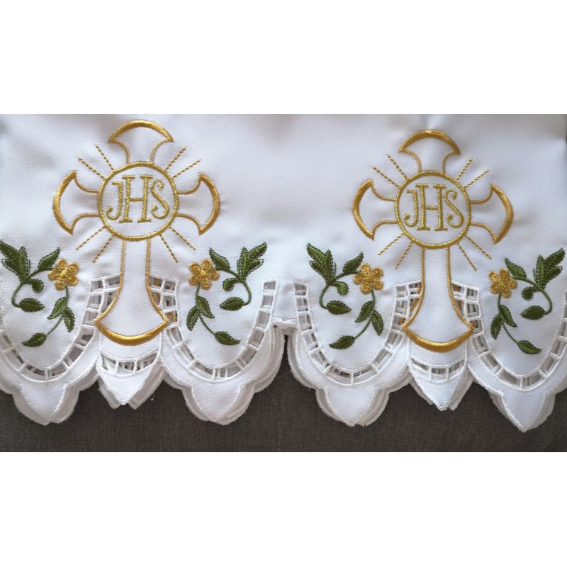 Obrus ołtarzowy haftowany - wzór eucharystyczny (135) - Obrus ołtarzowy haftowany - wzór eucharystyczny (135)