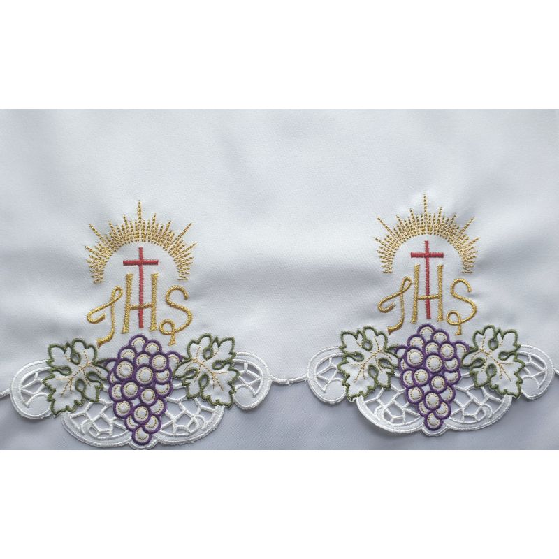 Obrus ołtarzowy haftowany - wzór eucharystyczny (148) - Obrus ołtarzowy haftowany - wzór eucharystyczny (148)