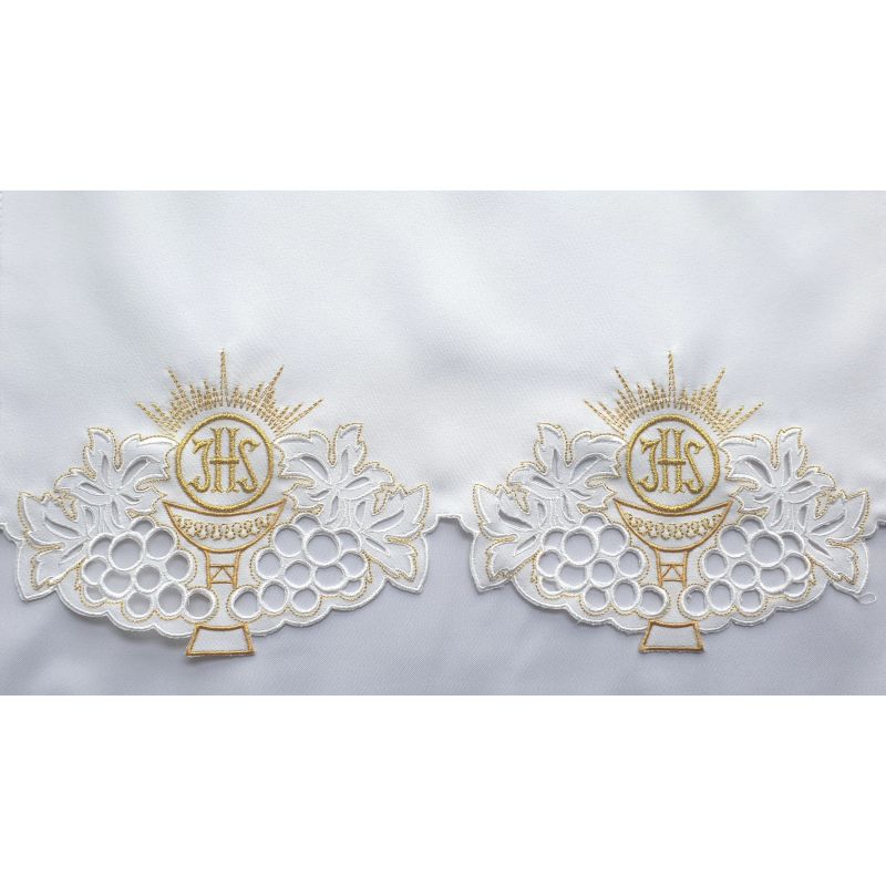 Obrus ołtarzowy haftowany - wzór eucharystyczny (100) - Obrus ołtarzowy haftowany - wzór eucharystyczny (100)