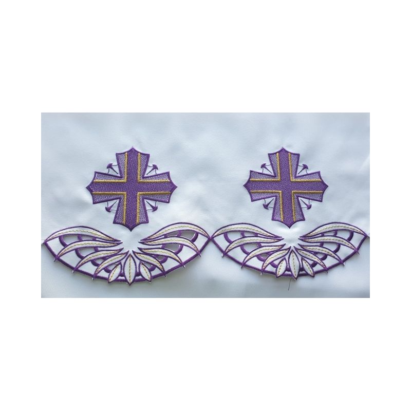 Obrus ołtarzowy haftowany - wzór eucharystyczny (76F) - Obrus ołtarzowy haftowany - wzór eucharystyczny (76F)