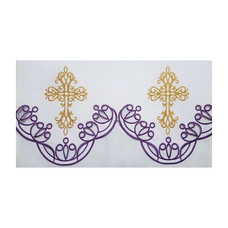 Obrus ołtarzowy haftowany - wzór eucharystyczny (193) - Obrus ołtarzowy koronkowy wzór Maryjny