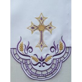 Obrus ołtarzowy haftowany - wzór eucharystyczny (206) - zdjęcie 2 - Obrus ołtarzowy haftowany - wzór eucharystyczny (206)