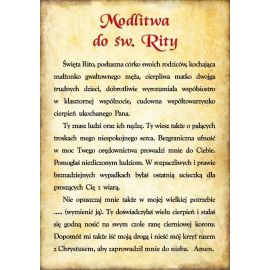 Święta Rita - Ikona dwustronna z modlitwą format A5 - zdjęcie 2 - Święta Rita - Ikona dwustronna z modlitwą format A5