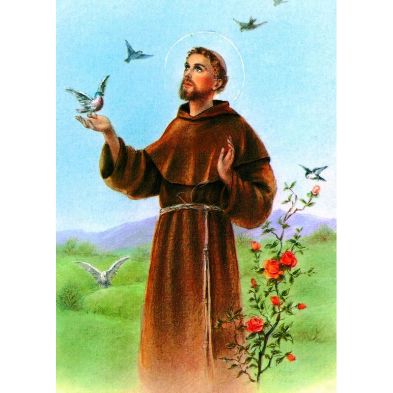 Święty Franciszek - Ikona dwustronna z modlitwą format A5 - Święty Franciszek - Ikona dwustronna z modlitwą format A5