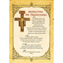 Święty Franciszek - Ikona dwustronna z modlitwą format A5 - zdjęcie 2 - Święty Franciszek - Ikona dwustronna z modlitwą format A5