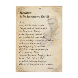 Święty Stanisław Kostka - Ikona dwustronna z modlitwą format A5 - zdjęcie 2 - Święty Stanisław Kostka - Ikona dwustronna z modlitwą format A5