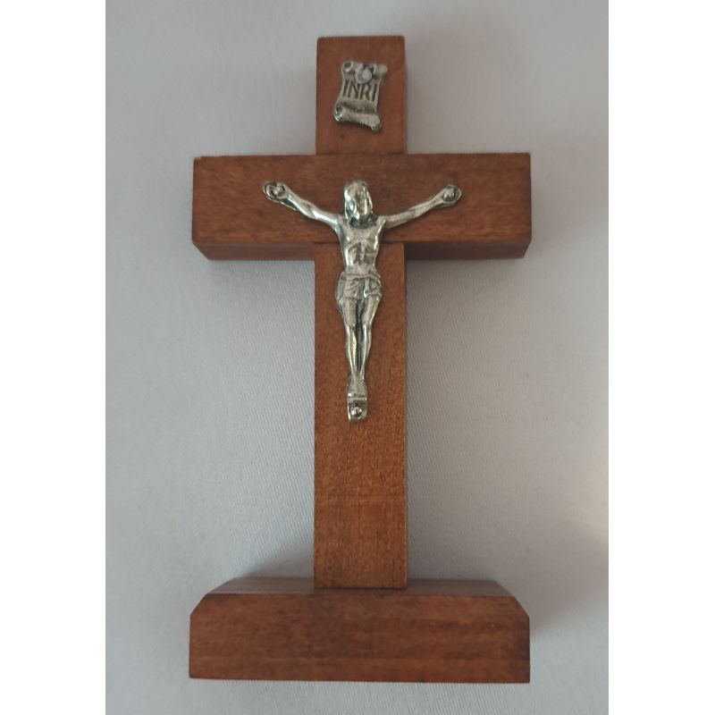 Krzyżyk drewniany stojący ciemny brąz 10x5 cm - Krzyżyk drewniany stojący ciemny brąz 10x5 cm
