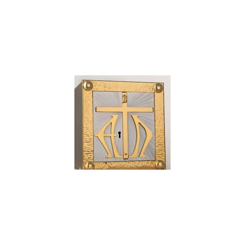 Tabernakulum mosiężne Krzyż, Alfa i Omega (44) - Tabernakulum mosiężne Krzyż, Alfa i Omega (44)