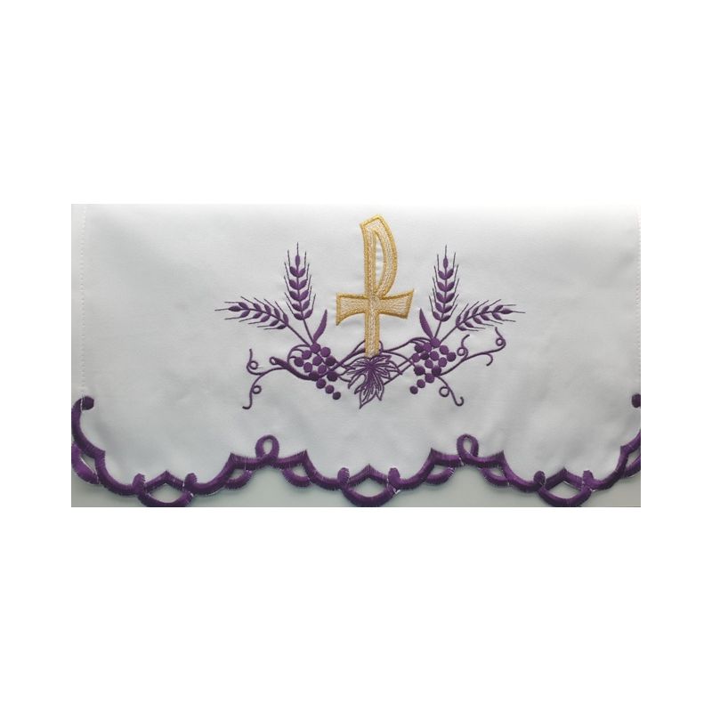 Obrus ołtarzowy haftowany - wzór eucharystyczny (215) - Obrus ołtarzowy haftowany - wzór eucharystyczny (215)