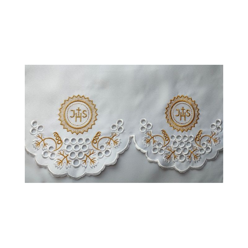 Obrus ołtarzowy haftowany - wzór eucharystyczny (125) - Obrus ołtarzowy haftowany - wzór eucharystyczny (125)