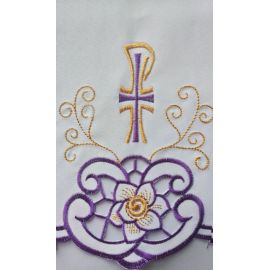 Obrus ołtarzowy haftowany - wzór eucharystyczny (221) - zdjęcie 2 - Obrus ołtarzowy haftowany - wzór eucharystyczny (221)