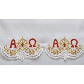 Obrus ołtarzowy haftowany - Alfa Omega (76) - OBRUSY WIELKANOCNE