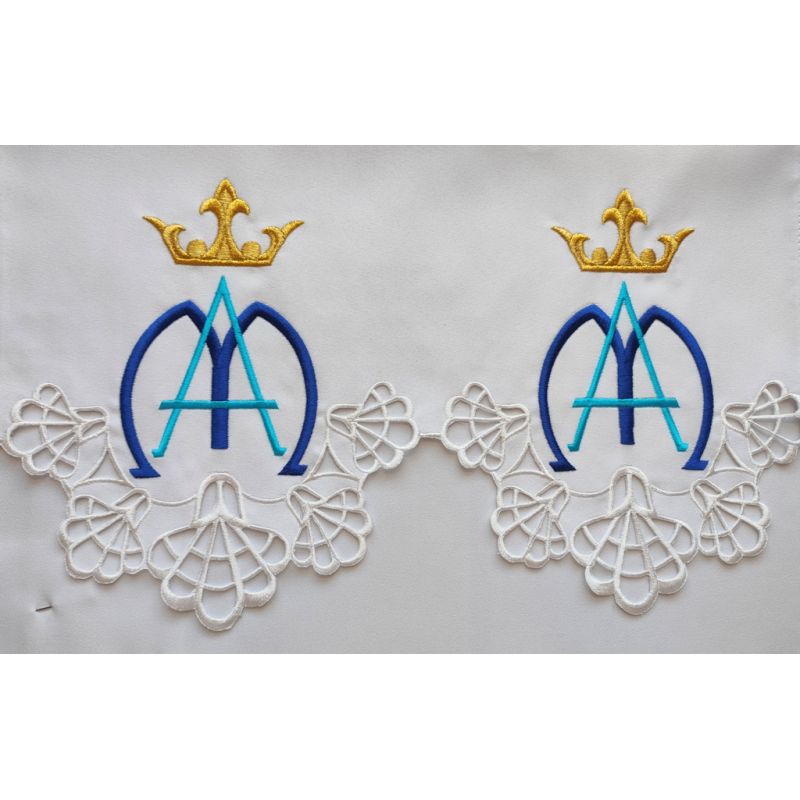 Obrus ołtarzowy haftowany - wzór Maryjny (98) - Obrus ołtarzowy haftowany - wzór Maryjny (98)
