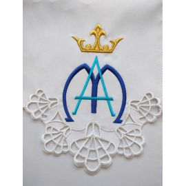 Obrus ołtarzowy haftowany - wzór Maryjny (98) - zdjęcie 2 - Obrus ołtarzowy haftowany - wzór Maryjny (98)