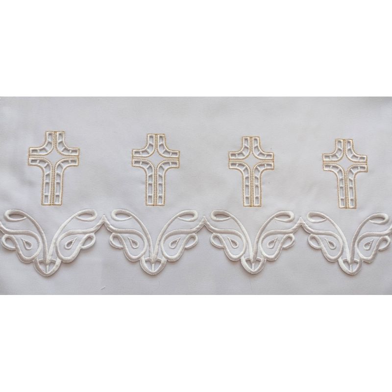 Obrus ołtarzowy haftowany - wzór eucharystyczny (102) - Obrus ołtarzowy haftowany - wzór eucharystyczny (102)