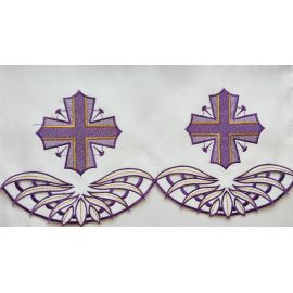 Obrus ołtarzowy haftowany - wzór eucharystyczny (76F) - zdjęcie 2 - Obrus ołtarzowy haftowany - wzór eucharystyczny (76F)