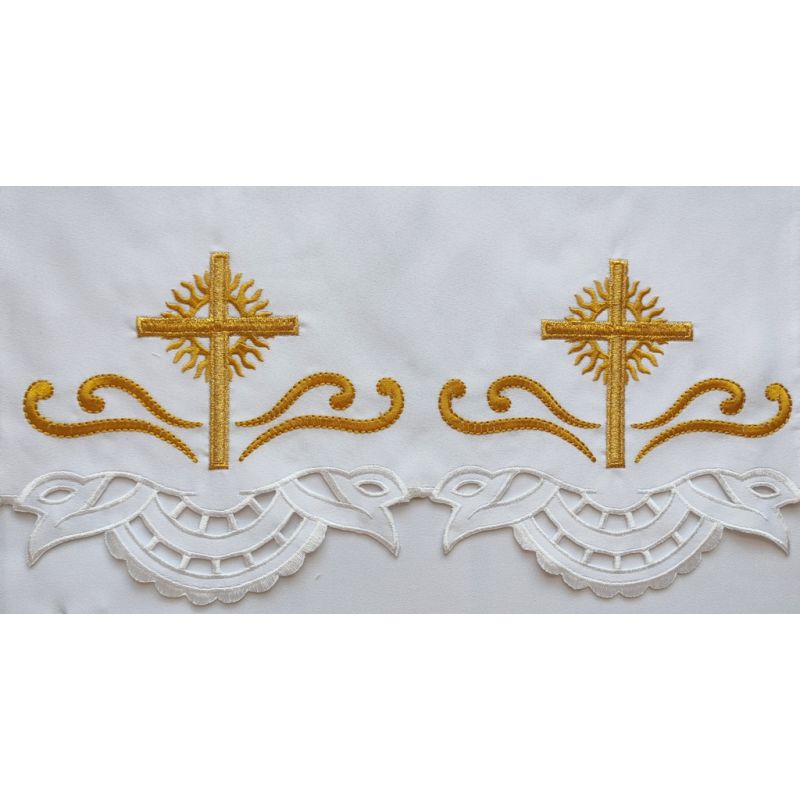 Obrus ołtarzowy haftowany - wzór eucharystyczny (116) - Obrus ołtarzowy haftowany - wzór eucharystyczny (116)