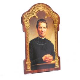 Święty Jan Bosko - Obrazek HDF ze złotą ramką (1) - Obrazek religijny płyta HDF