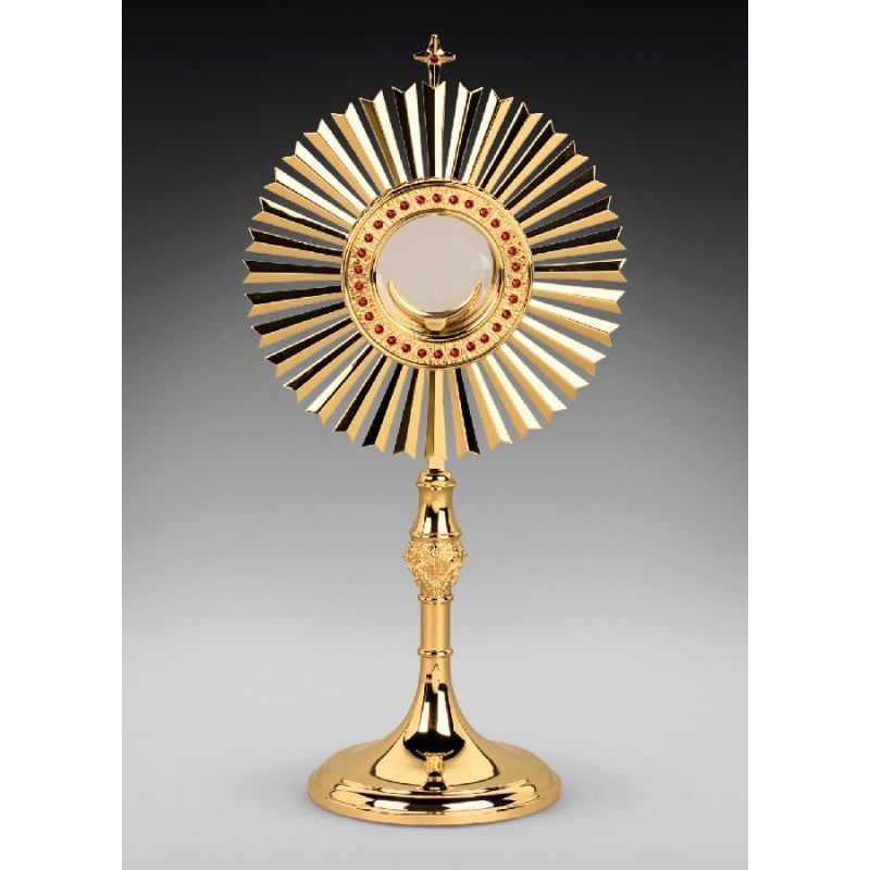Monstrancja mosiężna, pozłacana - 57 cm (D11) - Monstrancja mosiężna, pozłacana - 57 cm (D11)