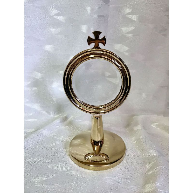 Monstrancja mosiężna, pozłacana, mini - 20 cm (D20) - Monstrancja mosiężna, pozłacana, mini - 20 cm (D20)