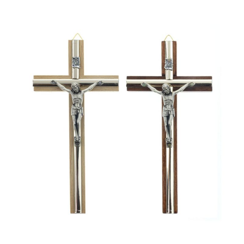 Krzyż drewniany na ścianę z ozdobną listwą - 16 cm - Krzyż drewniany na ścianę z ozdobną listwą - 16 cm