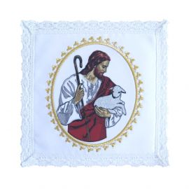 Bielizna kielichowa haftowana - Dobry Pasterz - zdjęcie 2 - Bielizna kielichowa haftowana - Dobry Pasterz
