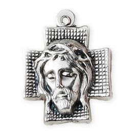 Krzyżyk Jezus w koronie cierniowej - Krzyżyki metalowe włoskie