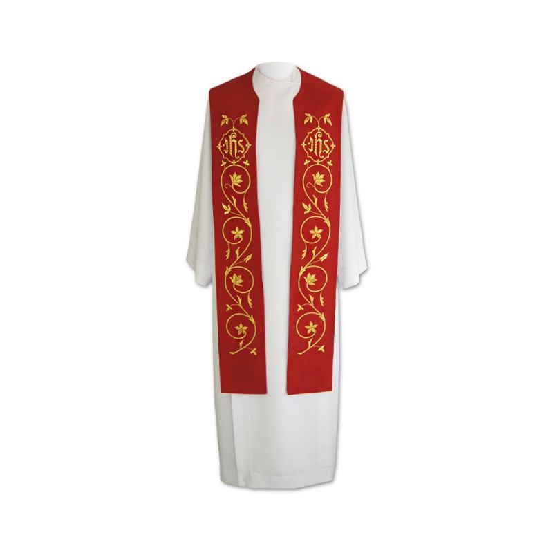 Stuła kapłańska eucharystyczna IHS - 4 kolory do wyboru - Stuła kapłańska eucharystyczna IHS - 3 kolory