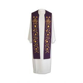 Stuła kapłańska eucharystyczna IHS - 4 kolory do wyboru - zdjęcie 5 - Stuła kapłańska eucharystyczna IHS - 3 kolory