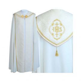 Kapa wzór gotycki IHS - tkanina bawełna-stretch (22) - KAPY LITURGICZNE