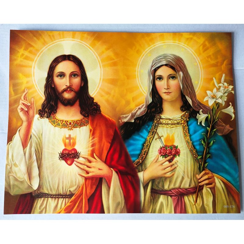 Serce Jezusa , Serce Maryi - Obraz do oprawienia format (20x25) - Serce Jezusa , Serce Maryi - Obraz do oprawienia format (20x25)