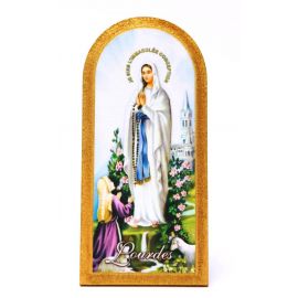 Matka Boża Lourdes - Obraz półokrągły - Obrazek religijny płyta HDF