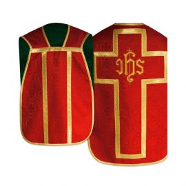 Ornat rzymski IHS - kolory liturgiczne, żakard (29) - Ornaty rzymskie