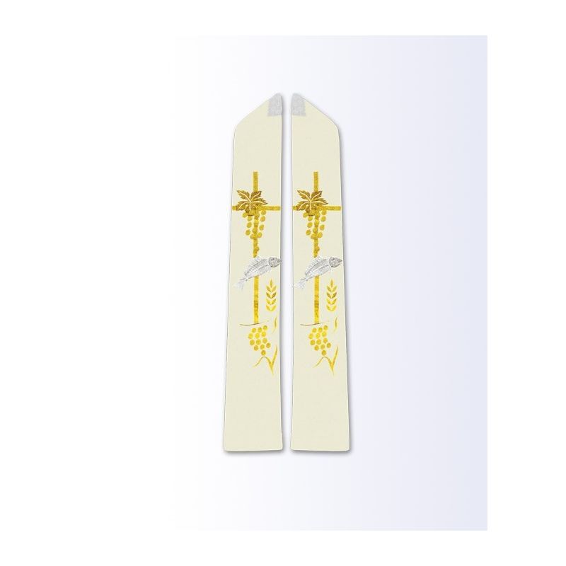 Stuła ecru z motywem eucharystycznym - Stuła ecru z motywem eucharystycznym
