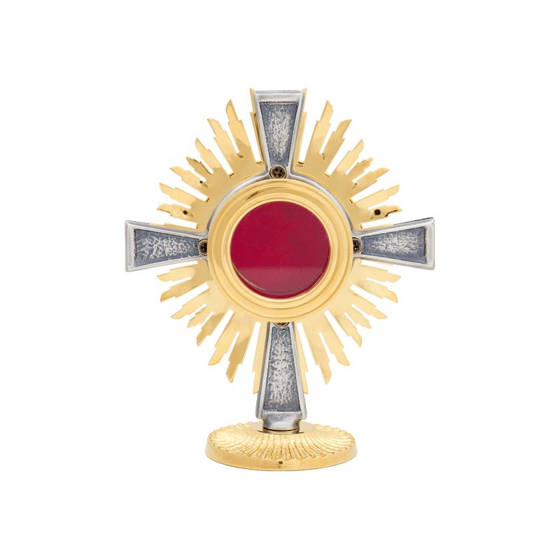 Relikwiarz mosiężny, pozłacany - 13 cm - Relikwiarz mosiężny, pozłacany - 13 cm