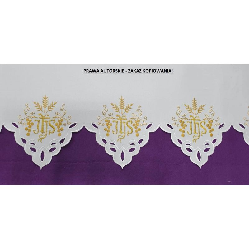 Obrus ołtarzowy - wzór eucharystyczny IHS  (229) - Obrus ołtarzowy - wzór eucharystyczny IHS  (229)